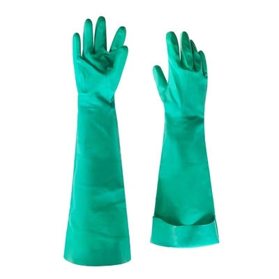 Găng tay Nitrile xanh 18 inch Chống axit chống lão hóa Độ dày 22 Mil