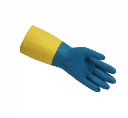 Găng tay gia dụng lót sàn công nghiệp Bicolor Găng tay cao su tổng hợp Chống hóa chất