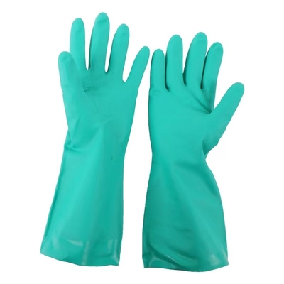 Găng tay 13 inch Nitrile xanh để xử lý hóa chất Lớp lót 33cm