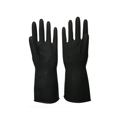 WaterProof Găng tay cao su công nghiệp màu đen 32 Cm Không khóa Lớp lót chống hóa chất