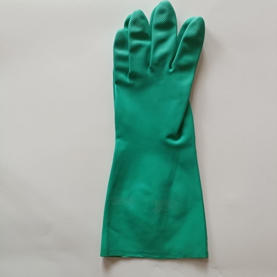 Găng tay hóa chất 18 Mil Nitrile Công việc công nghiệp Sử dụng Flocked Lining Găng tay nitrile