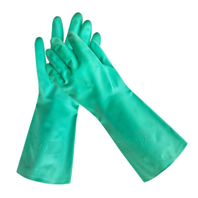 Đầu ngón tay có kết cấu màu xanh lá cây Nitrile Gloves Free Latex thích hợp cho các ứng dụng bảo vệ y tế công nghiệp và phòng thí nghiệm