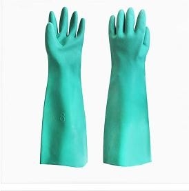 18 inch 45 cm Găng tay chống hóa chất Nitrile xanh 22 Mil Nhà hàng Găng tay nitrile