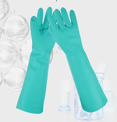 Găng tay Nitrile xanh không khóa 45cm 22mil Găng tay hóa học Nitrile Công việc công nghiệp