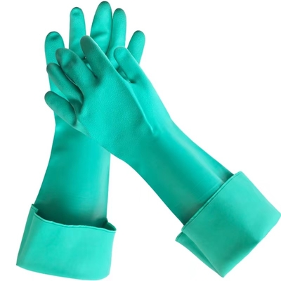 Găng tay nitrile hóa chất xanh 18 inch 22mil Găng tay nitrile công nghiệp không khóa