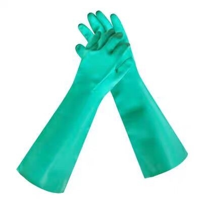 22mil Găng tay không khóa Nitrile Green XL XXL Găng tay nitrile hạng nặng