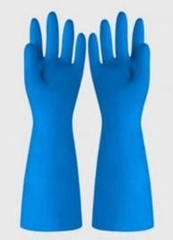 Găng tay Nitrile công nghiệp 33CM Chịu được dung môi 15 Mil Blue Sử dụng trong gia đình