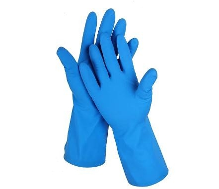 Găng tay 18 Mil màu xanh lam Nitrile nhà bếp Găng tay nitrile 330mm để sử dụng hóa chất