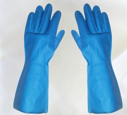 Găng tay Nitrile màu xanh không thấm nước Xl 18Mil Găng tay chống hóa chất Nitrile