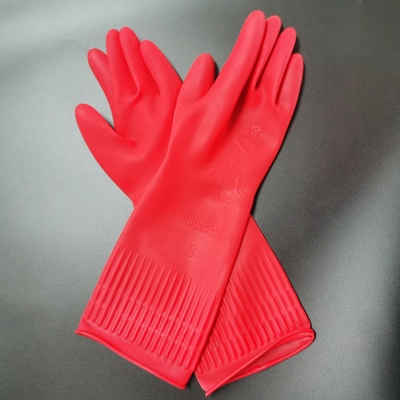 Mở khóa Làm sạch lớp lót Găng tay cao su 38CM Găng tay cao su tự nhiên siêu dài