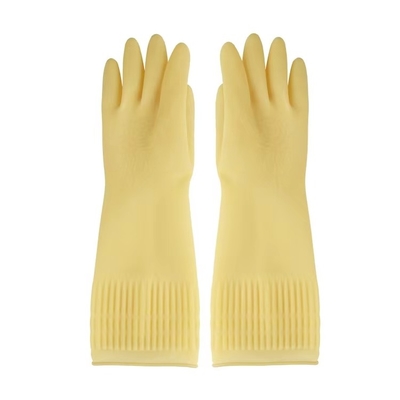 Găng tay lót sàn chống rò rỉ Flock Găng tay cao su tự nhiên 380mm Găng tay món ăn cực dài