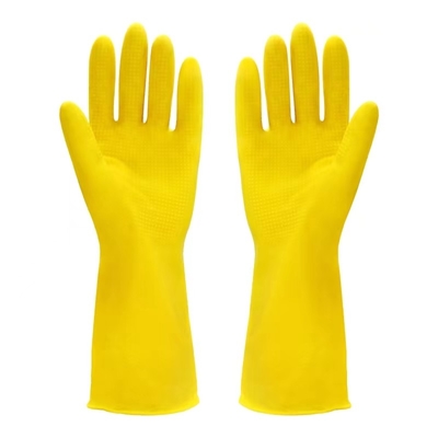 32CM Găng tay cao su gia dụng Làm sạch bát không khóa Lớp lót Găng tay cao su Hóa chất