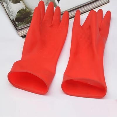 Găng tay cao su chống hóa chất nhà bếp Làm sạch nhà vệ sinh Găng tay cao su miễn phí 32CM