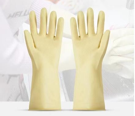 Làm dày Găng tay cao su gia dụng màu vàng Phòng ngừa đâm thủng Găng tay cao su màu vàng 32cm