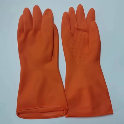 30 cm Găng tay cao su công nghiệp gia dụng chống hóa chất Làm dày Găng tay cao su màu cam