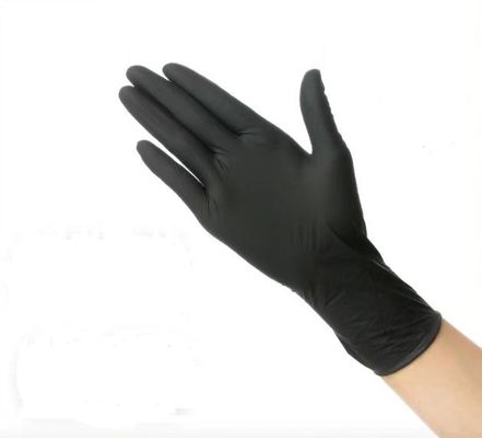X Găng tay Nitrile dùng một lần lớn 240 mm Đen Độ dày 4 đến 6 Mil Găng tay không kháng hóa chất cho phòng thí nghiệm dịch vụ thực phẩm y tế