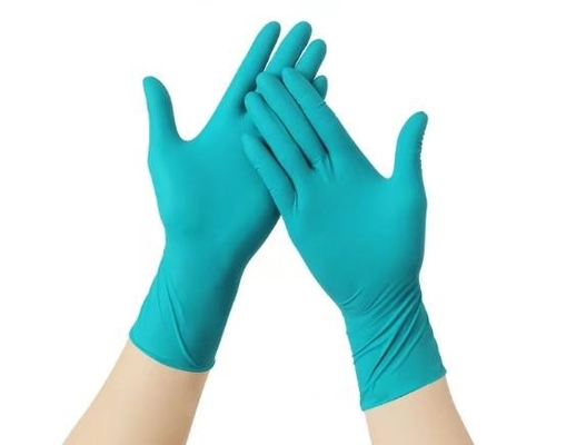 Găng tay Nitrile xanh không thấm nước dùng một lần Công nghiệp 4g Chuẩn bị thực phẩm dùng một lần