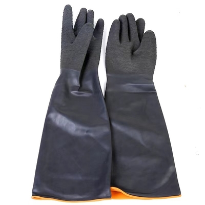 Găng tay cao su chống nhăn Găng tay công nghiệp Cao su hạng nặng 55Cm Lớp lót nổi