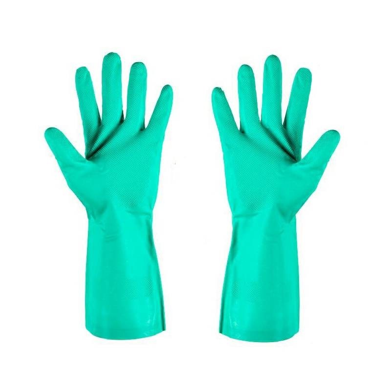 Găng tay nitrile xanh không chứa latex, dùng được cả hai tay, bề mặt có kết cấu giúp cầm nắm tuyệt vời cho việc kiểm tra y tế và công nghiệp