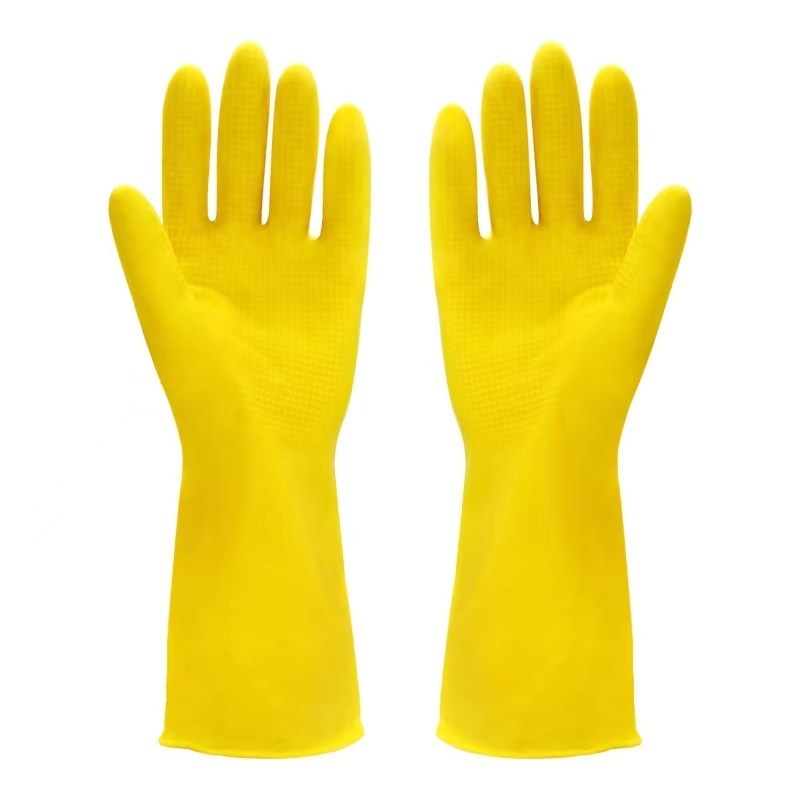 Găng tay cao su chống thấm nước dùng trong gia đình, dài 30cm, co giãn, bền, vừa vặn, thích hợp cho các công việc vệ sinh và bảo trì gia đình